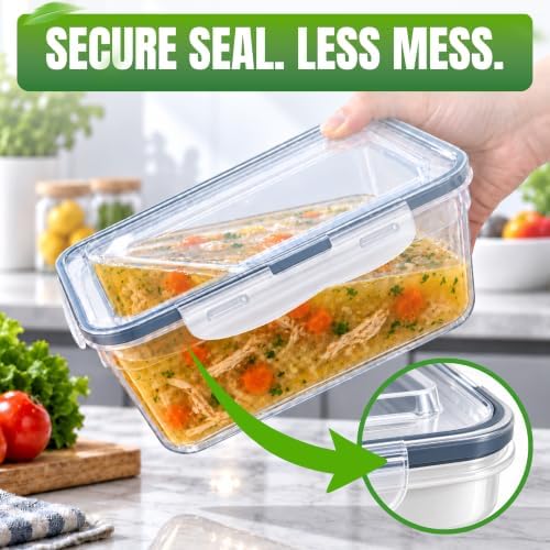 Plastic Fruit Storage Containers for Fridge,4 Pack Airtight Produce Keeper - Image 3