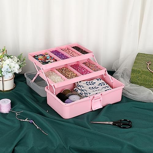 BTSKY 3-Layer Plastic Dividing Storage Box Craft Organizer and Storage - Image 6