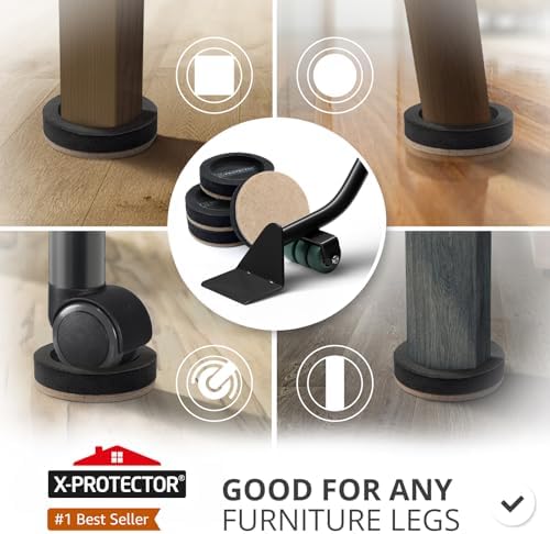 X-Protector Felt Furniture Sliders for Hard Floors & Furniture Lifter Tool - Image 4