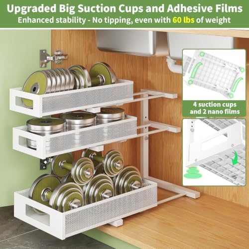 Under Sink Organizer,3-Tier Heavy Duty Pull out Cabinet Organizer Shelf - Image 6