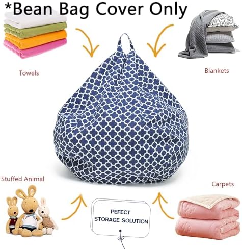 YuppieLife Stuffed Animal Storage Bean Bag Cover, 27" Velvet Toy Organizer - Image 5