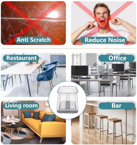 Ansible 24 Pcs Chair Leg Floor Protectors Square - Image 6