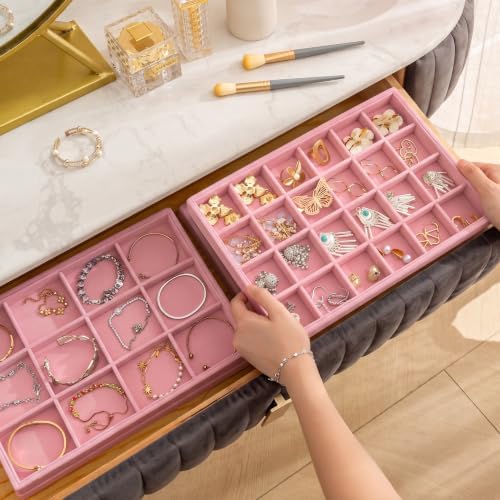 Frebeauty Jewelry Trays for Drawer,Set of 4 Jewelry Organizer and Storage - Image 2
