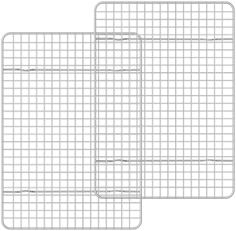 Briout 2PCS Cooling Racks for Cooking and Baking,8.5" x12" Wire Rack,Silver by Briout