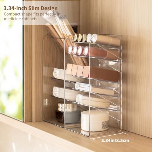 PAVSTINE 2 Pack Medicine Cabinet Organizer with Adjustable Dividers, Clear - Image 5