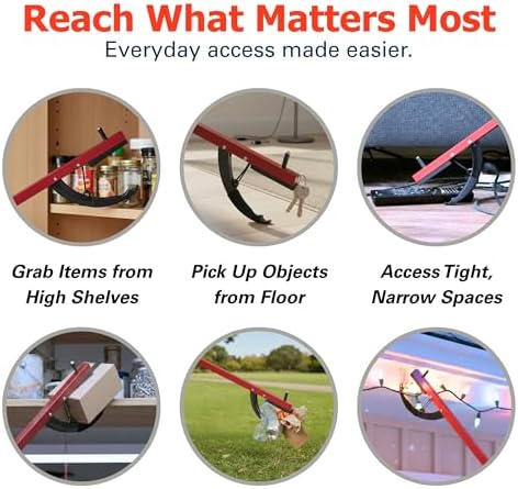 Sammons Preston Reacher, 26" Lightweight Grabber Reacher Tool with Magnetic Tip, Ergonomic Grip & Claw Jaw, Portable Reaching Aid for Seniors, Daily Living & Home Use, Standard Red,3 pack - Image 6