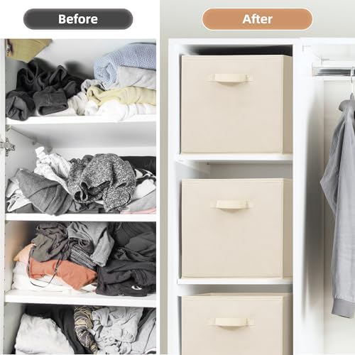 STORAGE MANIAC Storage Cubes, 13 Inch 10 Pack Collapsible Fabric Shelf Bins - Image 7