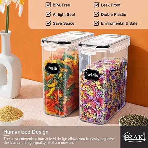 5PCS Large Cereal Containers Storage [4L/135.2 oz], Food Storage Containers - Image 3
