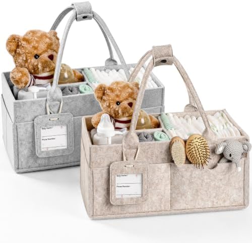GEMII 2PCS Diaper Caddy Organizer, Large Baby Caddy Organizer with Handle by Unknown
