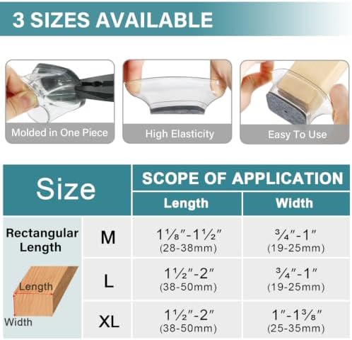 Ansible 24 Pcs Chair Leg Floor Protectors Rectangle - Image 5