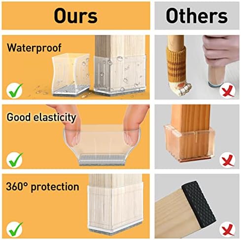0.75" x 1.5" Rectangle Chair Leg Protectors for Hardwood Floors. - Image 5