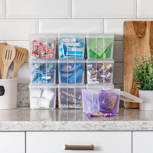 IRIS USA Flip Top Storage Containers |Made in USA| Small (10-Pack) - Clear - Image 3