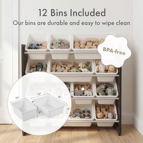 Humble Crew Kids Toy Organizer with 12 Bins, 4 Tier Storage for Playroom - Image 4