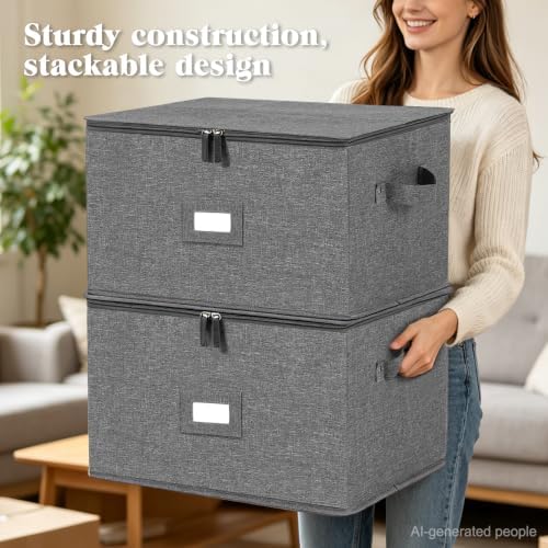 Stemware Storage Containers 2 pack, Wine Glass Storage Box with Dividers - Image 6