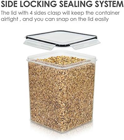 Vtopmart 5.2L Flour Sugar Storage Containers, 4 PCS, Black - Image 4