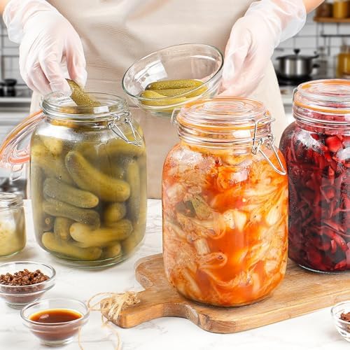 Qianfenie 50 oz Glass Jars with Airtight Lids, Wide Mouth Mason Jars, 4 Pc - Image 5