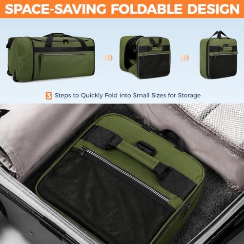 uarition 70L Foldable Rolling Duffle Bag with Wheels - Image 4