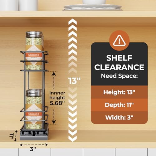 Mystozer Pull Out Spice Rack Organizer for Cabinet, Slide Out Spice Racks - Image 2