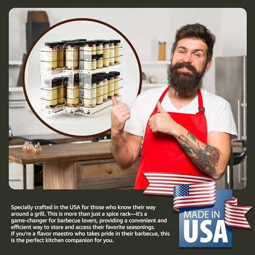 Vertical Spice Cabinet Mounted Spice Rack Organizer - 3 Drawers,30 Reg or 60 Half Sized Spice Jars - Pantry Organizers & Storage -Pullout Shelf for Kitchen Cupboard (6.9''W x 10.75''H x 10.6"D, Cream) - Image 6