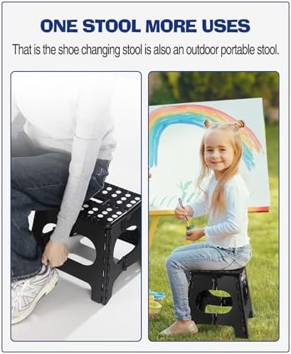 ACKO 11" Folding Step Stool for Kids, Non-Slip Foldable Step Stools, Black - Image 3