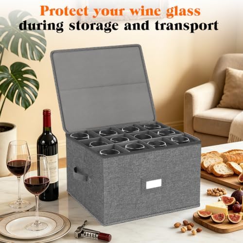 Stemware Storage Cases, Wine Glass Storage Box Containers for Crystal - Image 2
