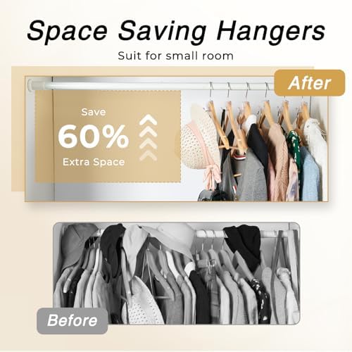 HOUSE DAY Space Saving Hangers 20 Pack, Clear Clothes Hanger Connector Hooks, Heavy Duty Hangers Space Saver, Premium College Dorm Room Essentials, Closet Organizers and Storage - Image 2