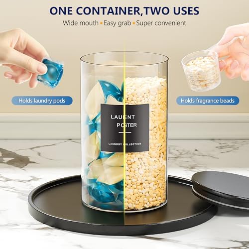 2+1 Pack Laundry Detergent Dispenser & Laundry Pods Container with Tray Black - Image 4
