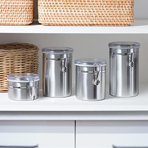 Oggi 36-Ounce Stainless Steel Canister with Clear Acrylic Lid and Locking Clamp - Image 6