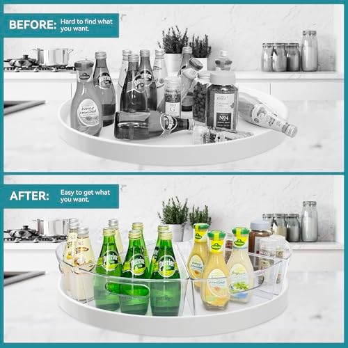 Oubonun Lazy Susan Cabinet Organizer Bins for Kitchen 8 Pack, 1/8 Wedge - Image 4