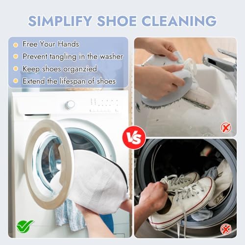 Tenn Well 3Pcs Mesh Laundry Bags For Shoes Sneakers Fits Size 12 - Image 6