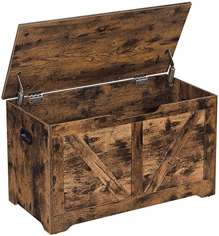 VASAGLE Storage Chest with 2 Safety Hinges, 15.7 x 31.5 x 18.1 Inche by VASAGLEbySONGMICSHOME