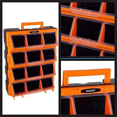 Stalwart Plastic Storage Drawers for Garage Organization, Black - Image 6
