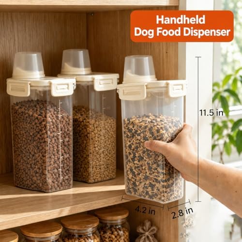 2 Lbs Small Cat Dog Food Storage Container for Bird Seed, Pet Food, 2 Pack - Image 5
