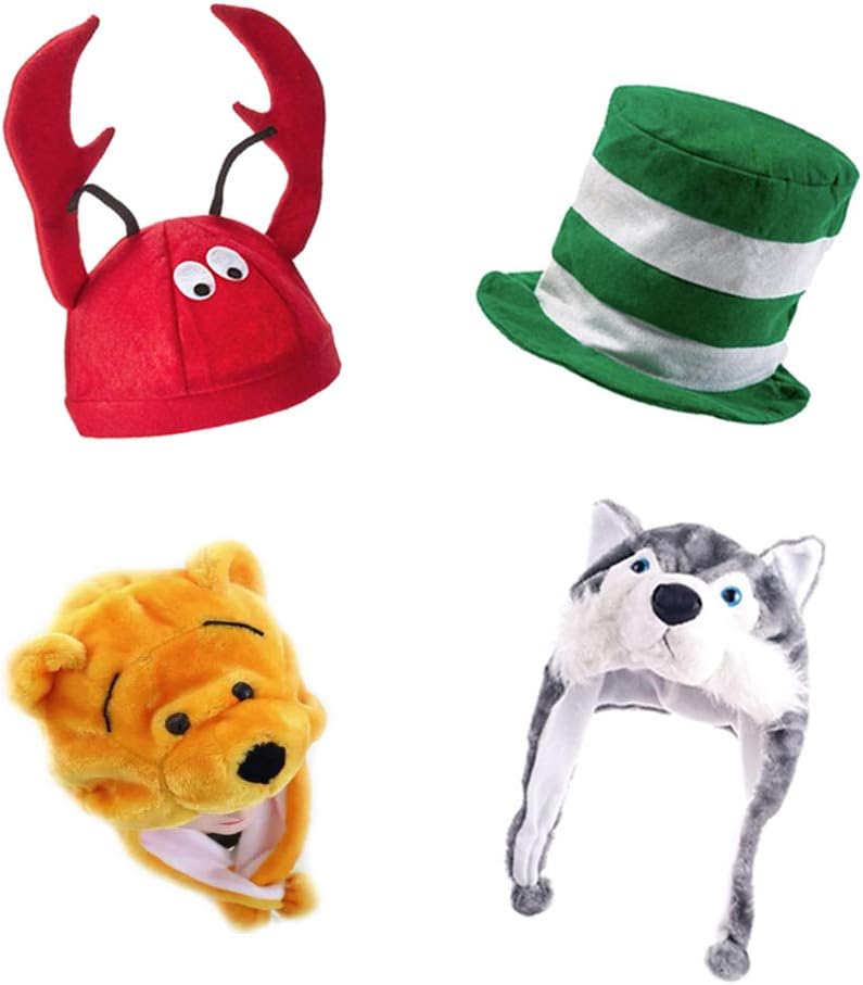Novelty Party Hats,Funny Costume Hats,6 Assorted Dress Up Party Hats for Adult