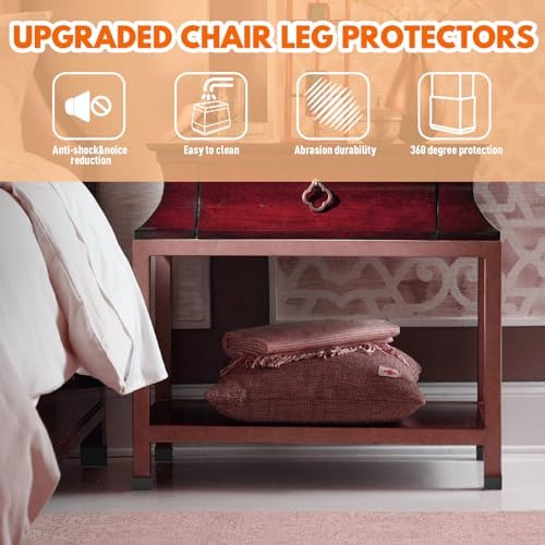Rectangle Chair Leg Protectors for Hardwood Floors,(Black,1.25 x 2) - Image 5