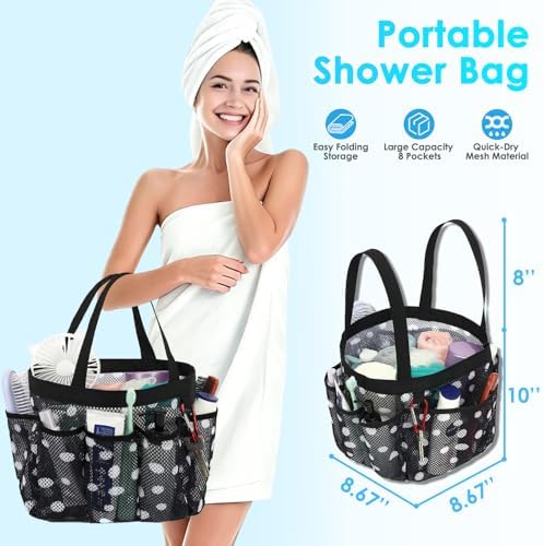 Fammart Mesh Shower Caddy Portable, Shower Bag College Dorm Room Essentials - Image 2