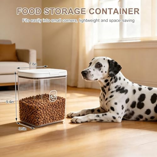 LEAWALK 5 Lbs Airtight Dog Cat Pet Food Storage Container PopTop White - Image 2