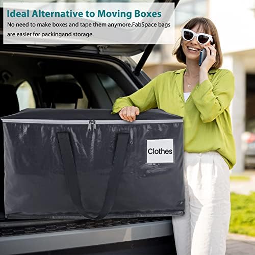 Fabspace Heavy Duty Moving Bags, 125L Collapsible Storage Totes, 4-Pack - Image 5