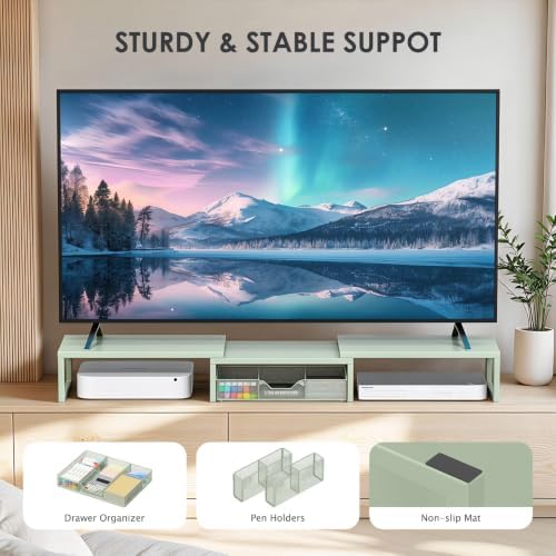 OPNICE Desk Organizers and Accessories, Dual Monitor Stand Riser - Image 7