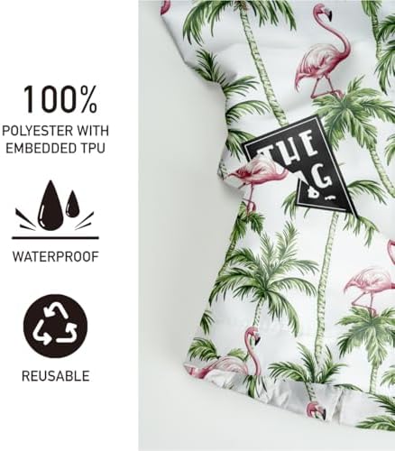 Plastic Bag Organizer, Reusable And Washable Country Style Plastic Cag Organizer,​for Home Kitchen Travelling Camping Decor, use 1 Pack，Flamingo Palm Tree Pattern - Image 3