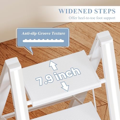4 Step Ladder, Foldable Aluminum Step Stool with Anti-Slip Pedal - Image 2