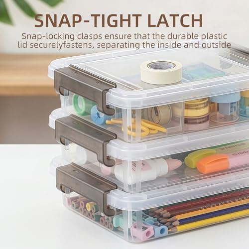 Citylife 3.3 Qt Storage Bins with Lids, Plastic Bins and Paper Storage 3PC - Image 3