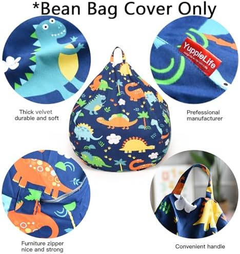 YuppieLife Stuffed Animal Storage Bean Bag Cover, 38" Velvet Toy Organizer - Image 4