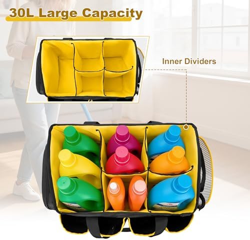 PGmoon Extra-Large Cleaning Caddy Organizer Bag with Handle - Image 3