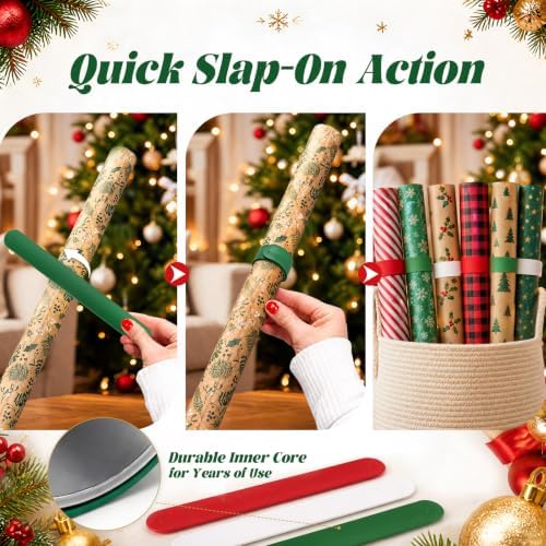 Yinsun 12Pcs Wrapping Paper Roll Holder, Holiday Flip Wraps Storage - Image 4
