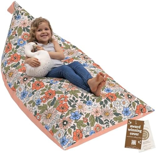 Huddle Designer Stuffed Animal Bean Bag Storage Chair Cover XL Boho Floral by HuddleSupplyCo
