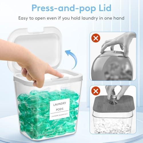 Lifewit Laundry Pods Container with Pop-up Lid, 0.72gal, 2 Pcs - Image 2