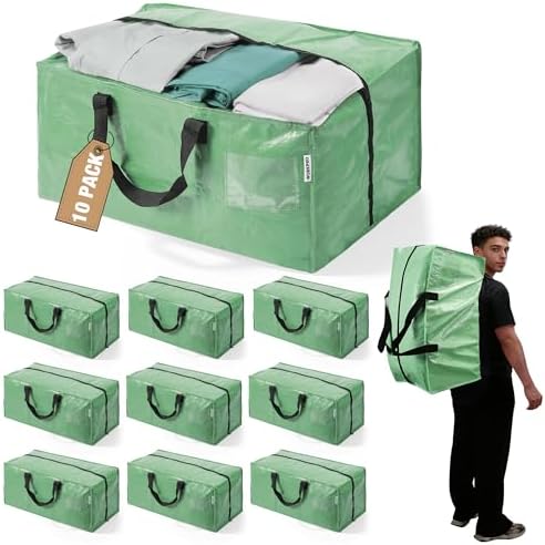 WORKPRO 10 Pack Extra Large Moving Bags with Backpack Straps & Handles by WORKPRO