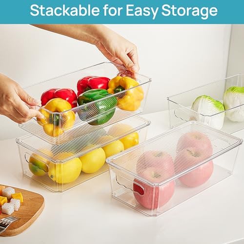 Vtopmart 8pcs Clear Stackable Storage Bins with Lids - Image 4