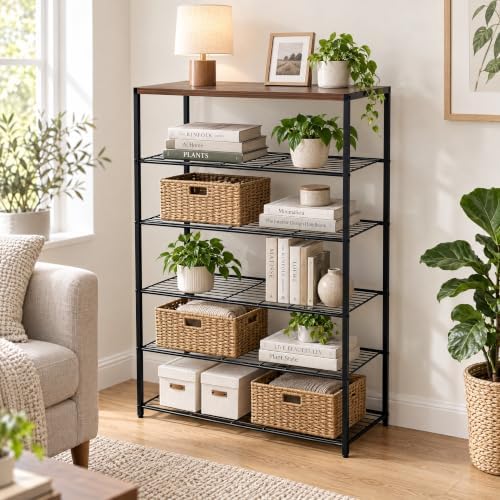 HOMEFORT 6 Tiers Shoe Rack Organizer,23" Shoe Storage Shelf for Closet, Shoe Rack for Entryway, Each Tier Fits 3 Pairs, Shoe Stand with Metal Shelves and MDF Top Board, Walnut - Image 5